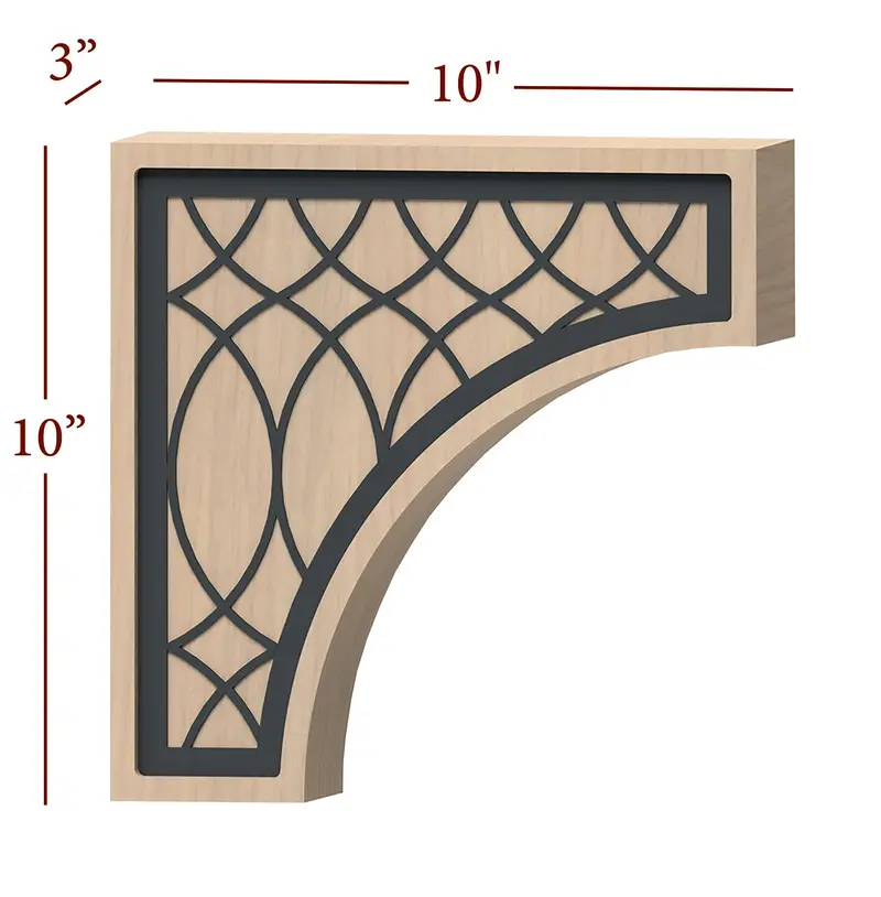 10-Inch Fast-Snap Overhang Corbel With Vesica Piscis Inlay 1