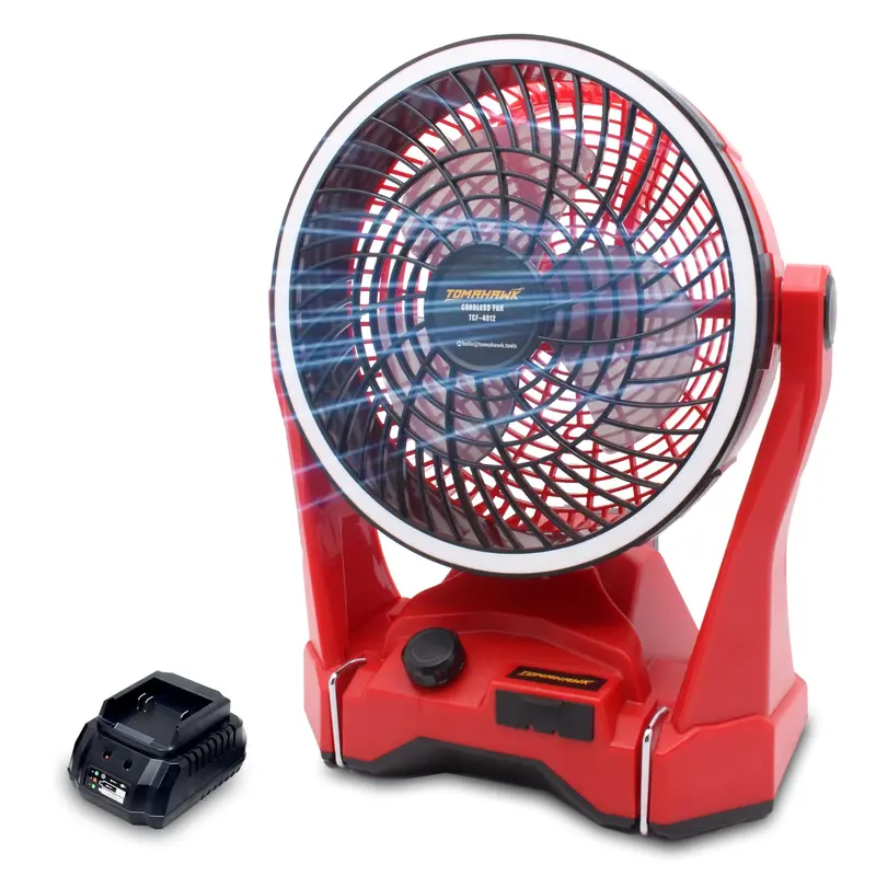 21V Cordless Fan – 10-Inch Blade, 4.0Ah Battery, Variable Speed Control, Tcf4012 1