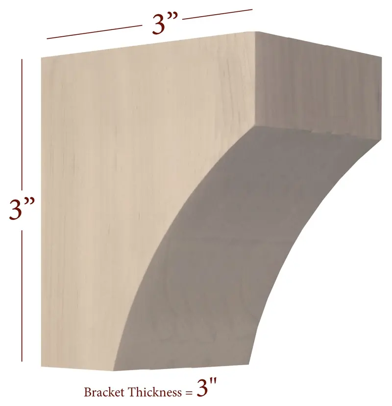3-Inch Simple Mission Bar Bracket – Compact & Refined (Bb-308-P) 1
