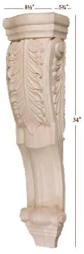 34-Inch Acanthus Corbel – Extended Height Bracket 1