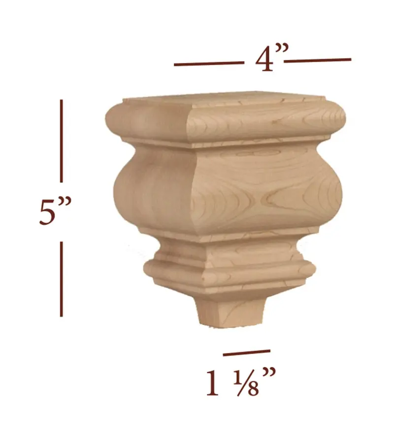 5-Inch Contemporary Bun Foot 1