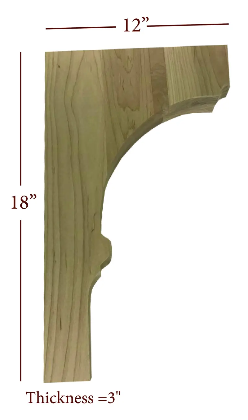 Bb-309-Bhc Wide Nantucket-Style Bridge-To-Hutch Bar Bracket 1