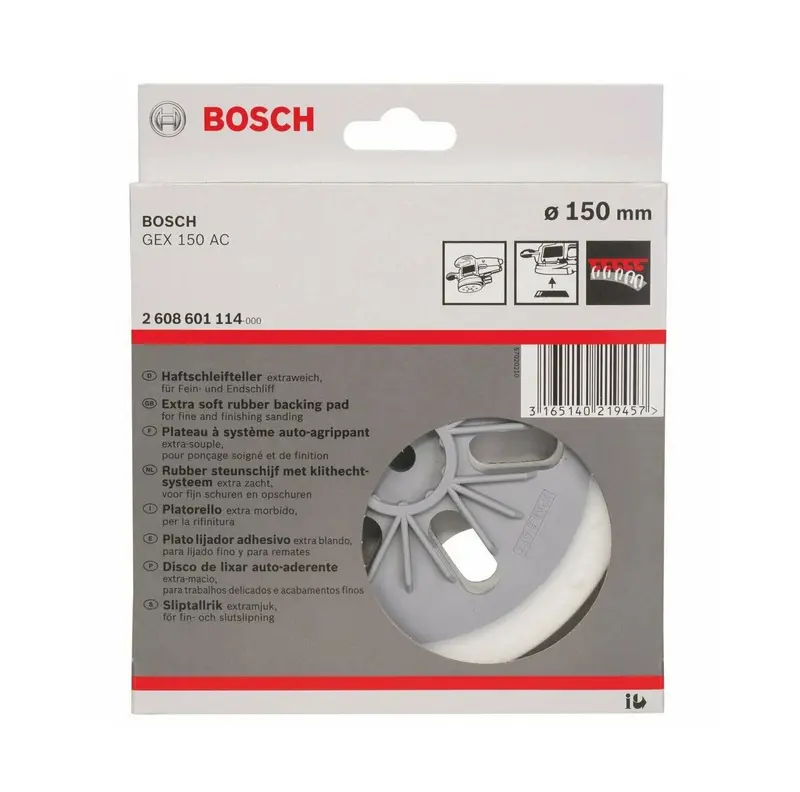 Bosch Gex 150 Backing Pad – Extra-Soft 150Mm For Detail Sanding 1