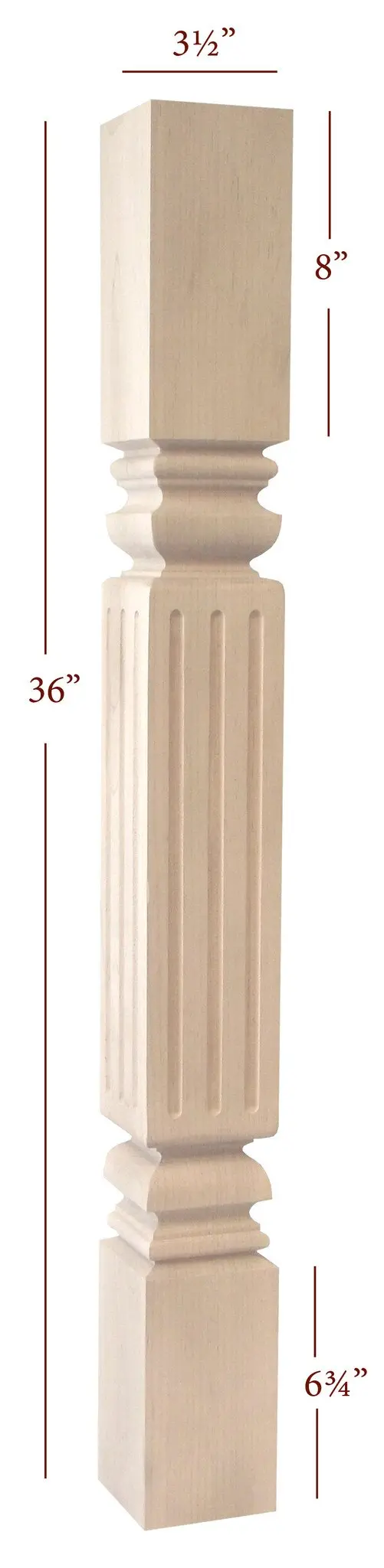 Branson Square Fluted Island Leg – Crisp Geometric Detail 1