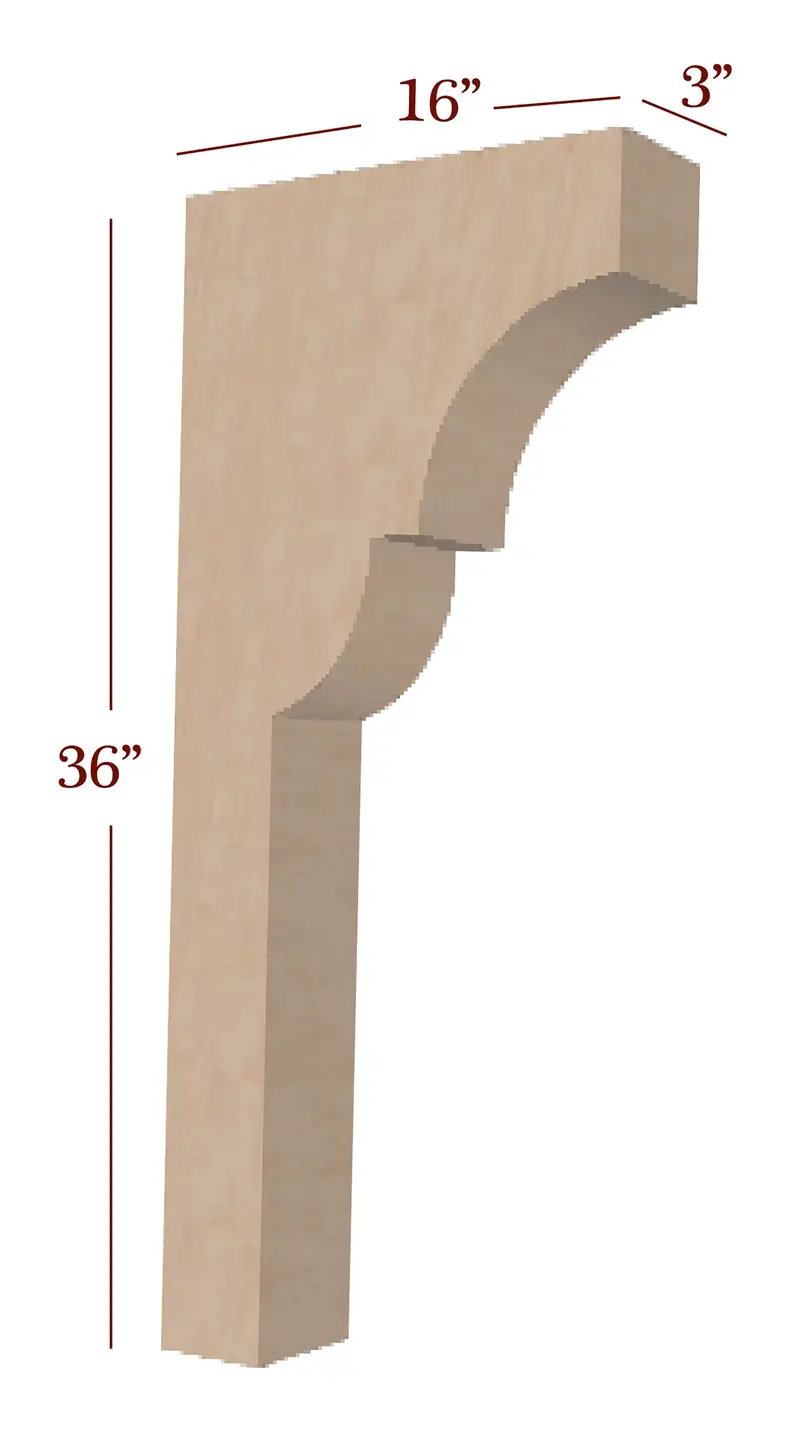 Craftsman Trim-To-Height Island Corbel – Robust 3" Bracket For Islands And Range Hoods 1
