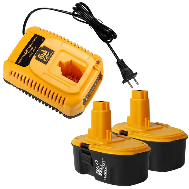 Dewalt Dc9096 18V 4.8Ah Ni-Mh Battery Replacement With Dc9310 Charger – 2-Pack (Clearance) 1