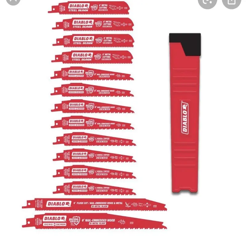 Diablo 14-Piece Bi-Metal Reciprocating Saw Blade Kit – Wood, Metal & Nail-Equipped 1
