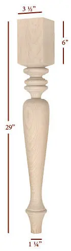 Fl11350-29P Monte Cristo Dining Table Leg – Classic Profile 1