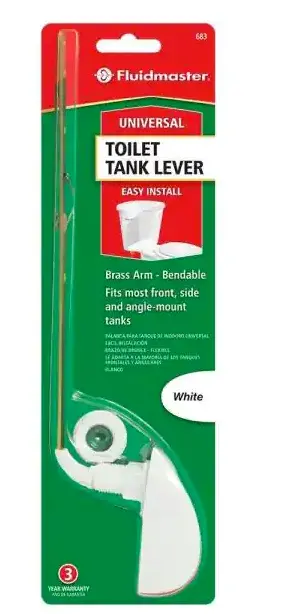 Fluidmaster Universal Curved Toilet Tank Lever – White Finish, Damaged Box 1