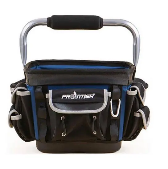 Frontier Black-And-Blue 10-Inch Heavy-Duty Open-Mouth Tote Tool Bag 1