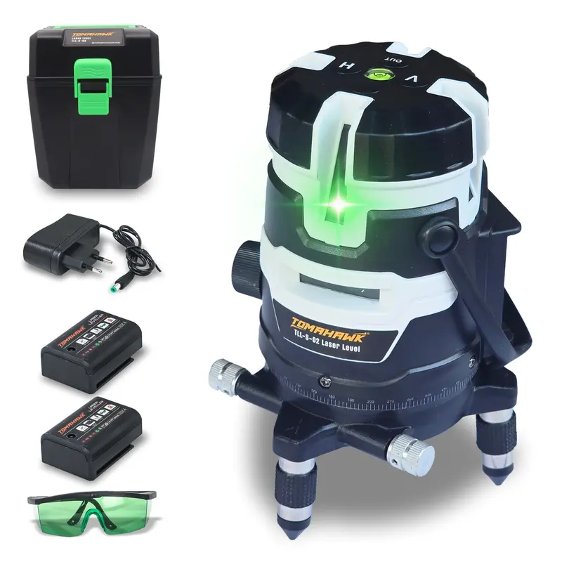 Green Cross-Line Laser Level – 98Ft Range, 360° Vertical/Horizontal Mounting 1