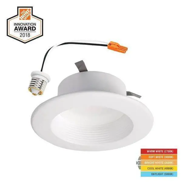 Halo Rl Series 4-Inch Led Recessed Retrofit Trim – White, Dimmable, Cct-Adjustable (2700K–5000K) (Damaged Box) 1