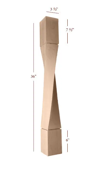 Isl64350-Htw-L Helix Medium Left-Twist Island Support Leg 1