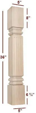 Jumbo Branson Square Fluted Island Leg – Premium Craftsmanship 1