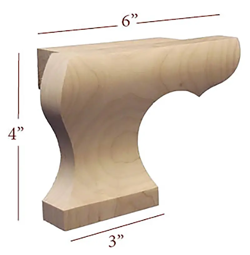 Left-Sweep Curved Pedestal Foot For Custom Furniture 1
