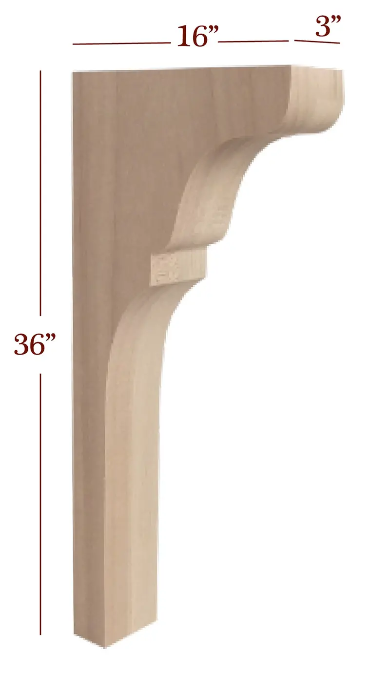 Lexington Trim-To-Height Island Corbel – Traditional 3" Countertop Or Hood Support 1