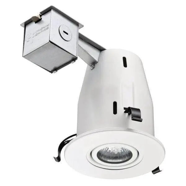 Lithonia 4-Inch Gu10 Matte White Recessed Gimbal Trim Kit – Adjustable Directional Light (Damaged Box) 1