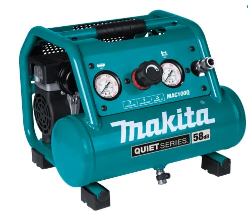 Makita Quiet Series Oil-Free Air Compressor – 1-Gallon, 1/2 Hp, Compact Electric, Refurbished 1