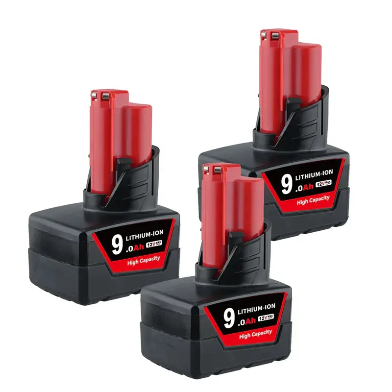 Milwaukee M12 12V 9.0Ah Li-Ion Replacement Battery (3-Pack) 1
