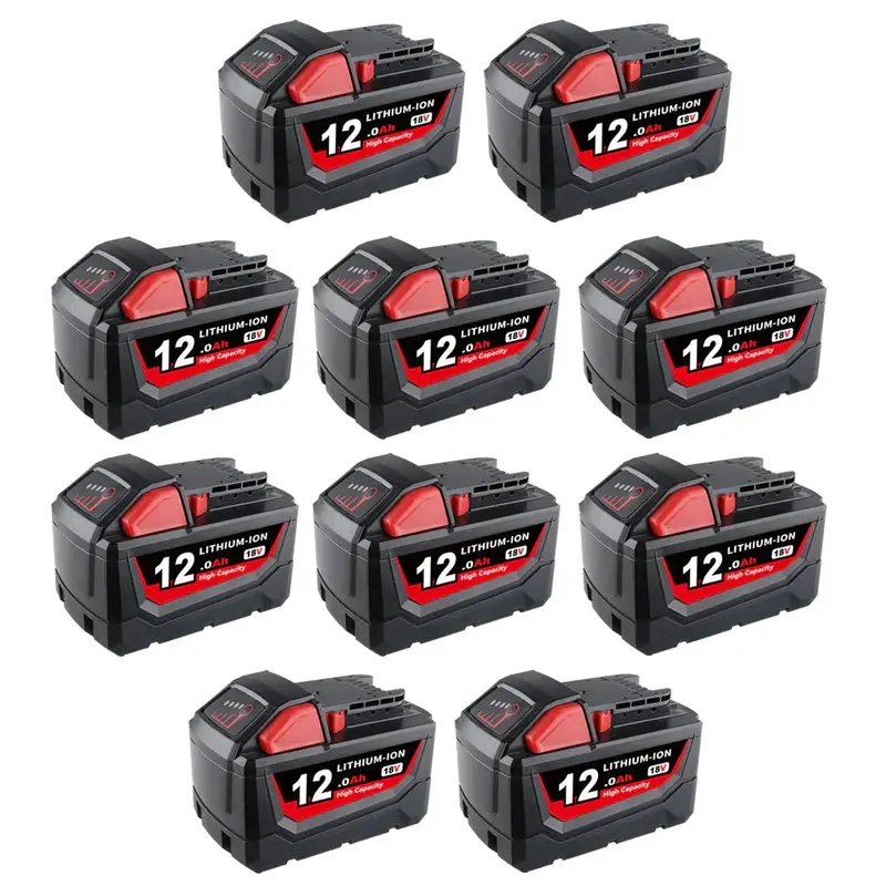 Milwaukee M18 18V 12.0Ah Li-Ion Replacement Battery (48-11-1811) – 10-Pack 1
