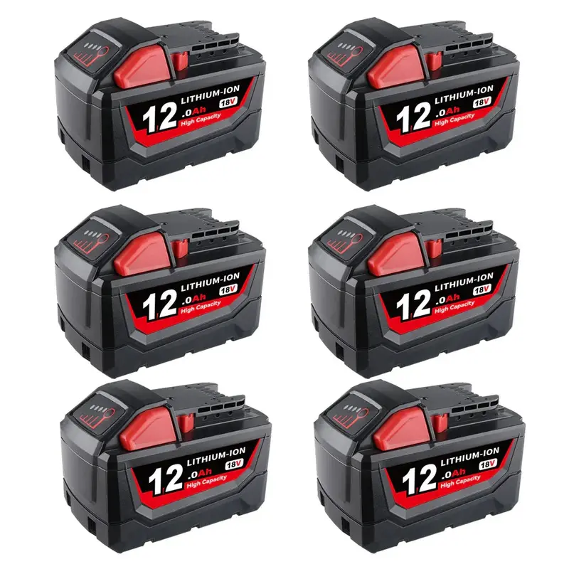 Milwaukee M18 18V 12.0Ah Li-Ion Replacement Battery (48-11-1811) – 6-Pack 1
