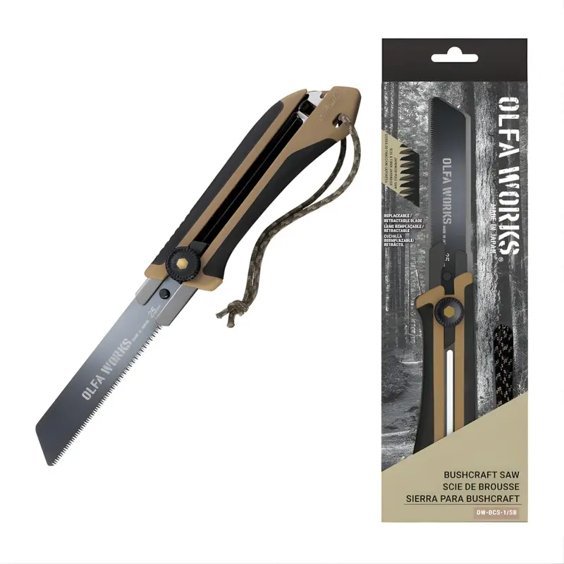 Olfa Bushcraft Folding Saw – Sand-Coloured Design 1