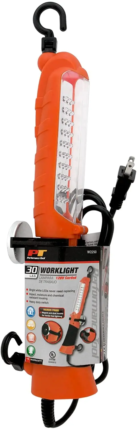 Performance Tool 120V Led Work Light With Hanging Hook And Stand 1