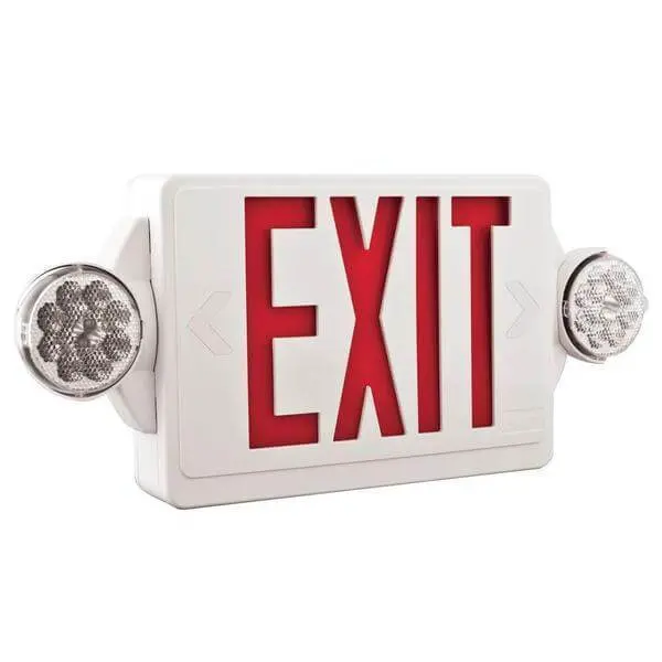 Quantum Dual-Head Led Emergency Exit Sign Fixture Combo – Polycarbonate Housing – Damaged Box 1