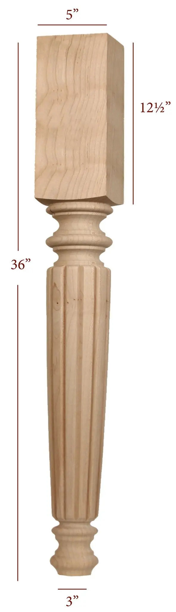 Reeded Hamilton Kitchen Island Leg – Oversized Isl4500E 1