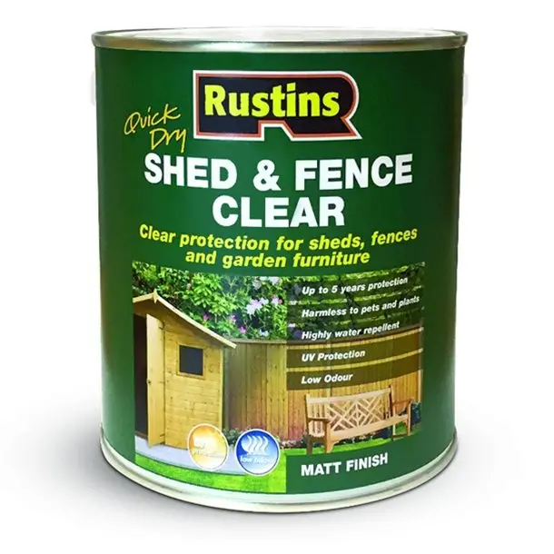 Rustins Shed & Fence Clear Protector – 1L Uv-Resistant Timber Sealer 1