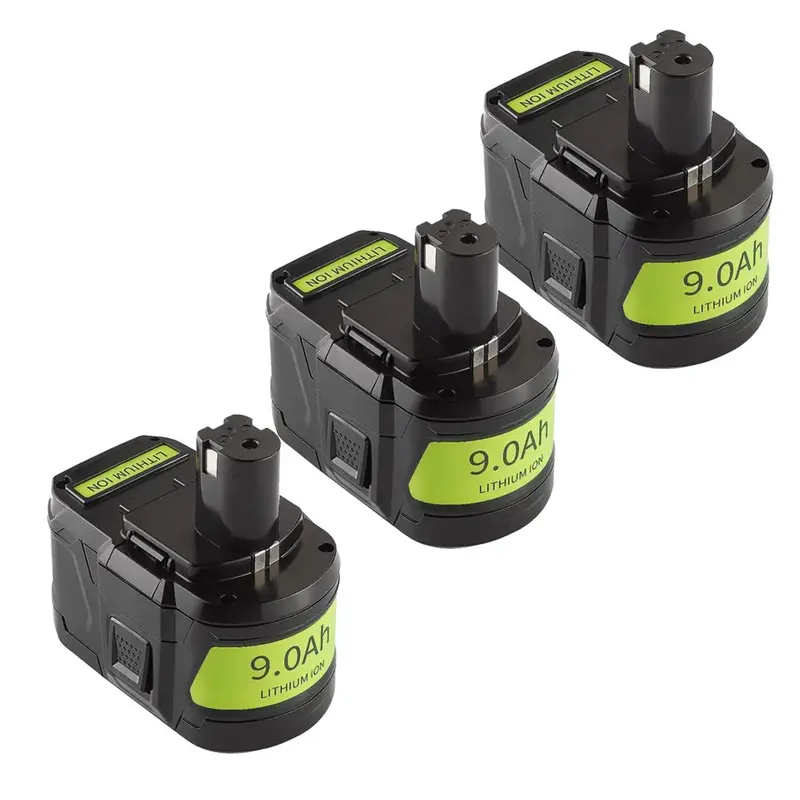 Ryobi 18V P108 High-Capacity Replacement Battery – 9.0Ah Li-Ion, 3-Pack 1