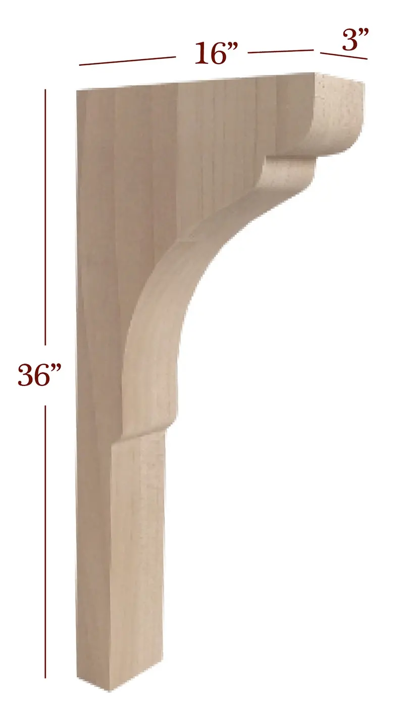 Scalloped Trim-To-Height Island Corbel – Ornamental 3" Bracket For Countertops And Range Hoods 1