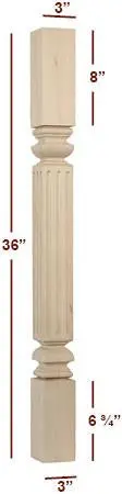 Small Branson Square Fluted Island Leg – Decorative Base 1