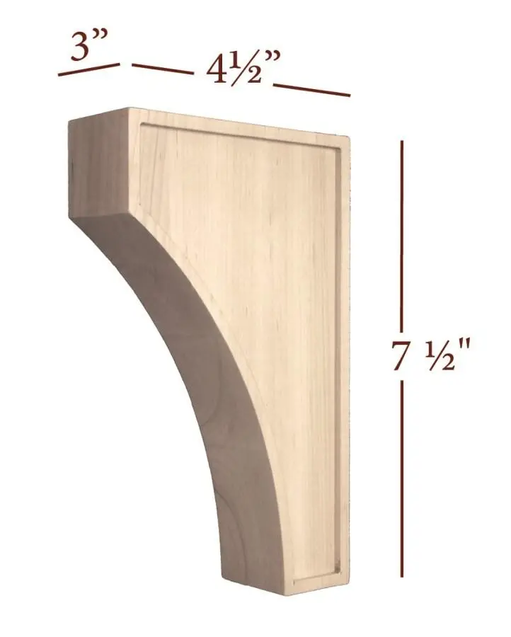 Small Transitional Mission-Style Corbel For Cabinetry And Shelves 1