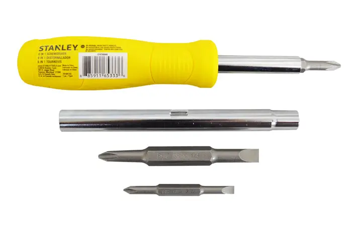 Stanley 6-In-1 Multi-Function Screwdriver – Compact, Interchangeable Bit Set 1