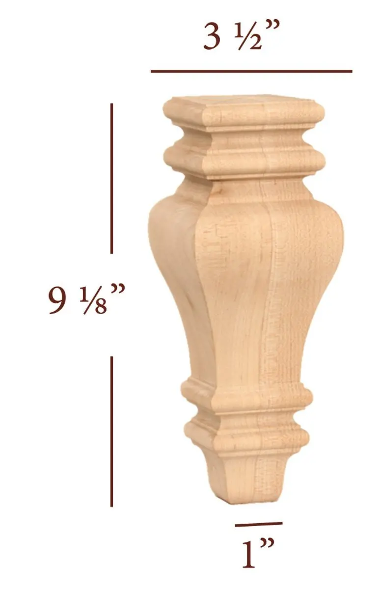 Tall Transitional Square Furniture Leg 1
