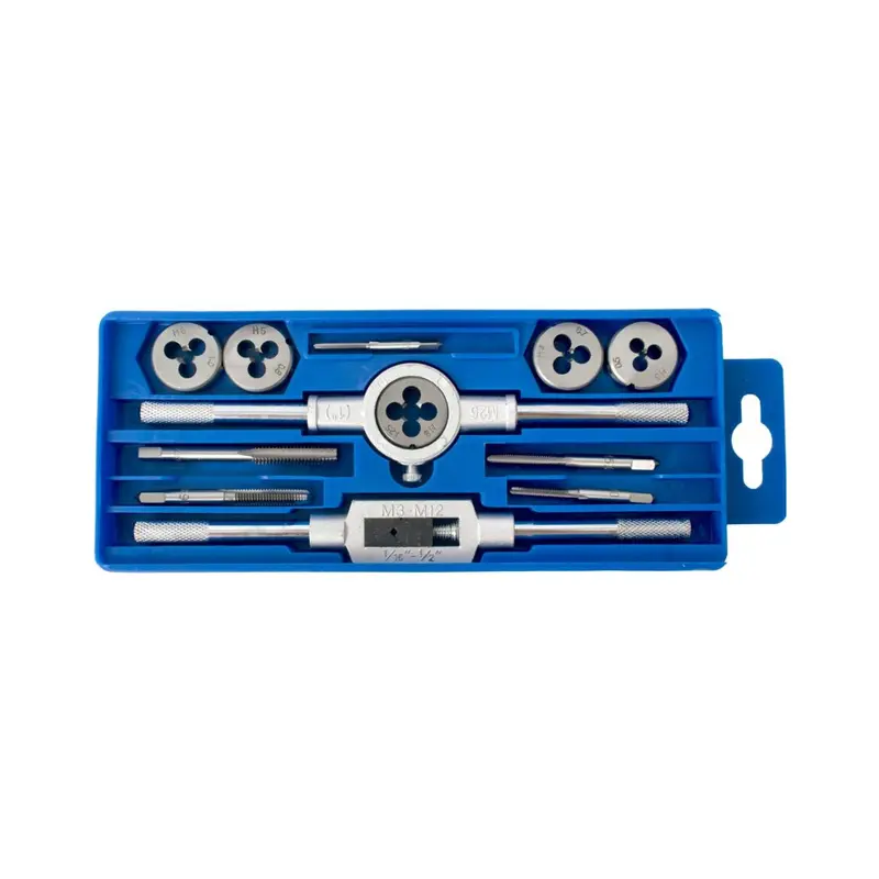 Tork Craft 12-Piece Carbon Steel Tap And Die Set For General Threading 1