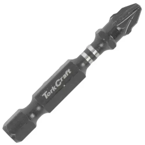 Tork Craft Impact Pozi Power Bit – No.2 × 50Mm, Heavy-Duty Twin-Pack 1