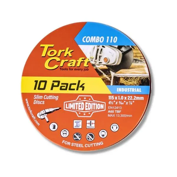 Tork Craft Industrial Metal Cutting Discs – 115X1.0X22.2Mm, 10-Piece Tin Case 1