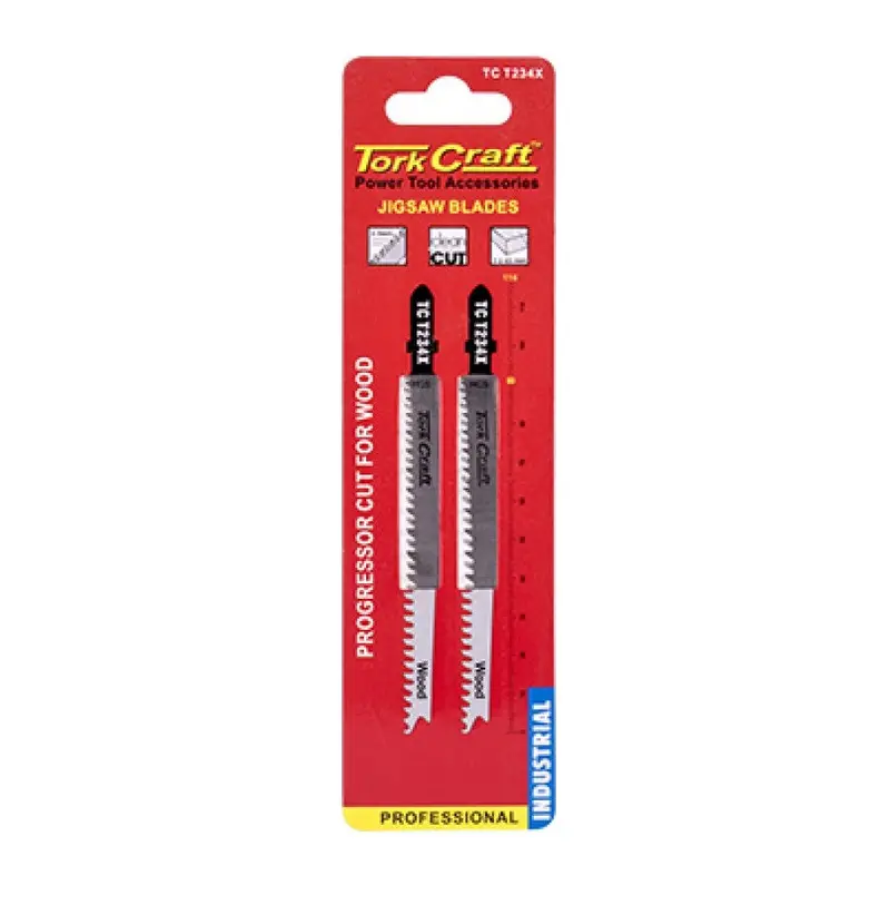 Tork Craft T-Shank Wood Jigsaw Blade – 9 Tpi, 2–3Mm Thickness (115Mm, 2-Pack) 1