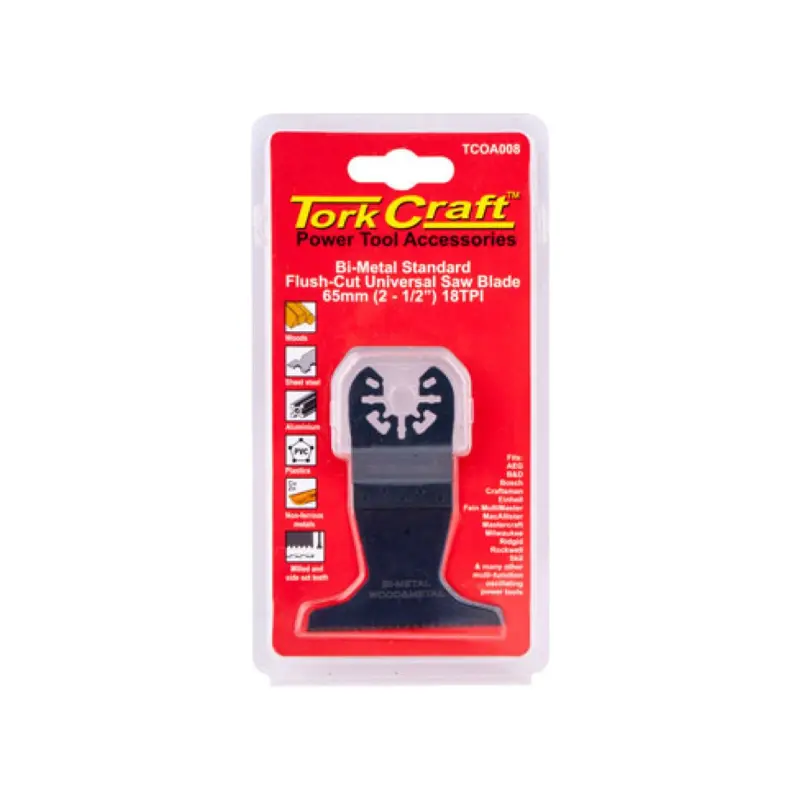 Tork Craft Universal Flush-Cut Oscillating Blade – 65Mm (2-1/2"), 18 Tpi 1