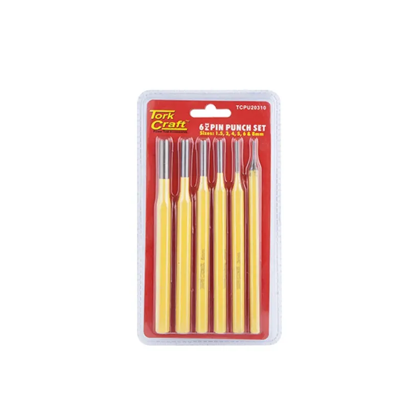 Tork Craft Yellow Pin Punch Set – 6-Piece Precision Alignment Kit 1