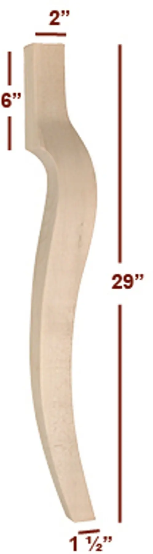 Traditional Cabriole Furniture Leg With Pad Foot 1