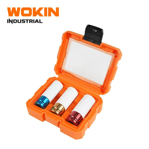Wokin 3-Piece Color-Coded 1/2-Inch Drive Impact Socket Set – Designed For Wheel Lug Applications 1