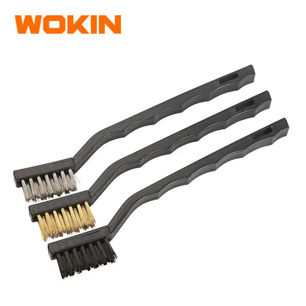 Wokin 3-Piece Wire Brush Kit – Assorted Bristle Types & Handle Styles 1